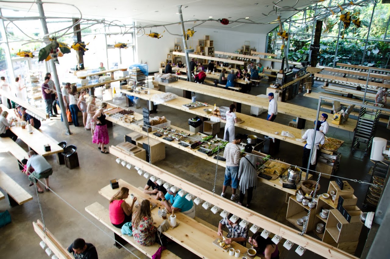Eating area at Eden Project