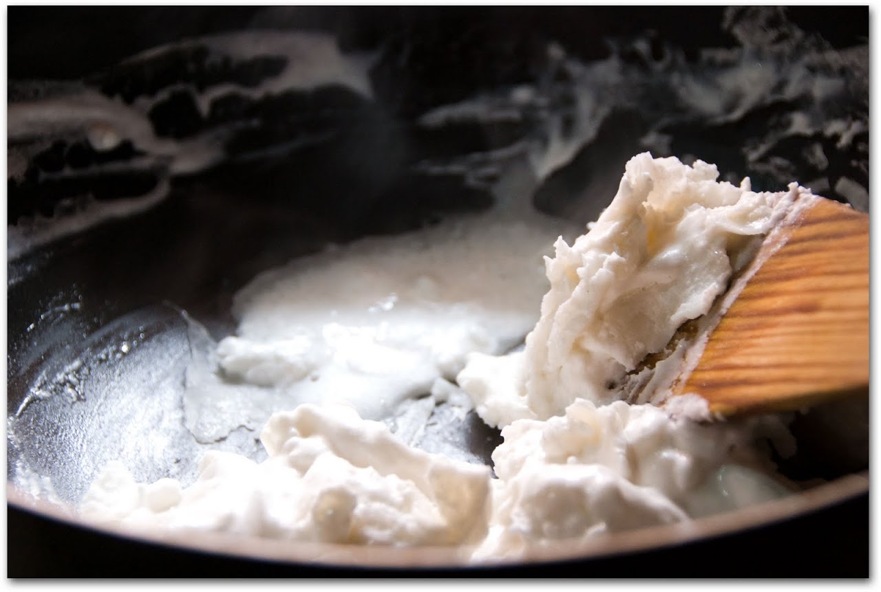 Batter being cooked
