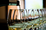 Wine glasses at Caprai winery
