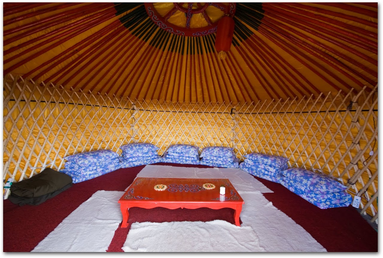 Interior of Mongolian yurt